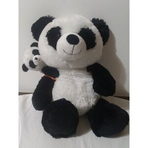 Plush Stuffed Bear Pete And Paulie Panda 16" Hugfun Int'l Mom Baby Black White